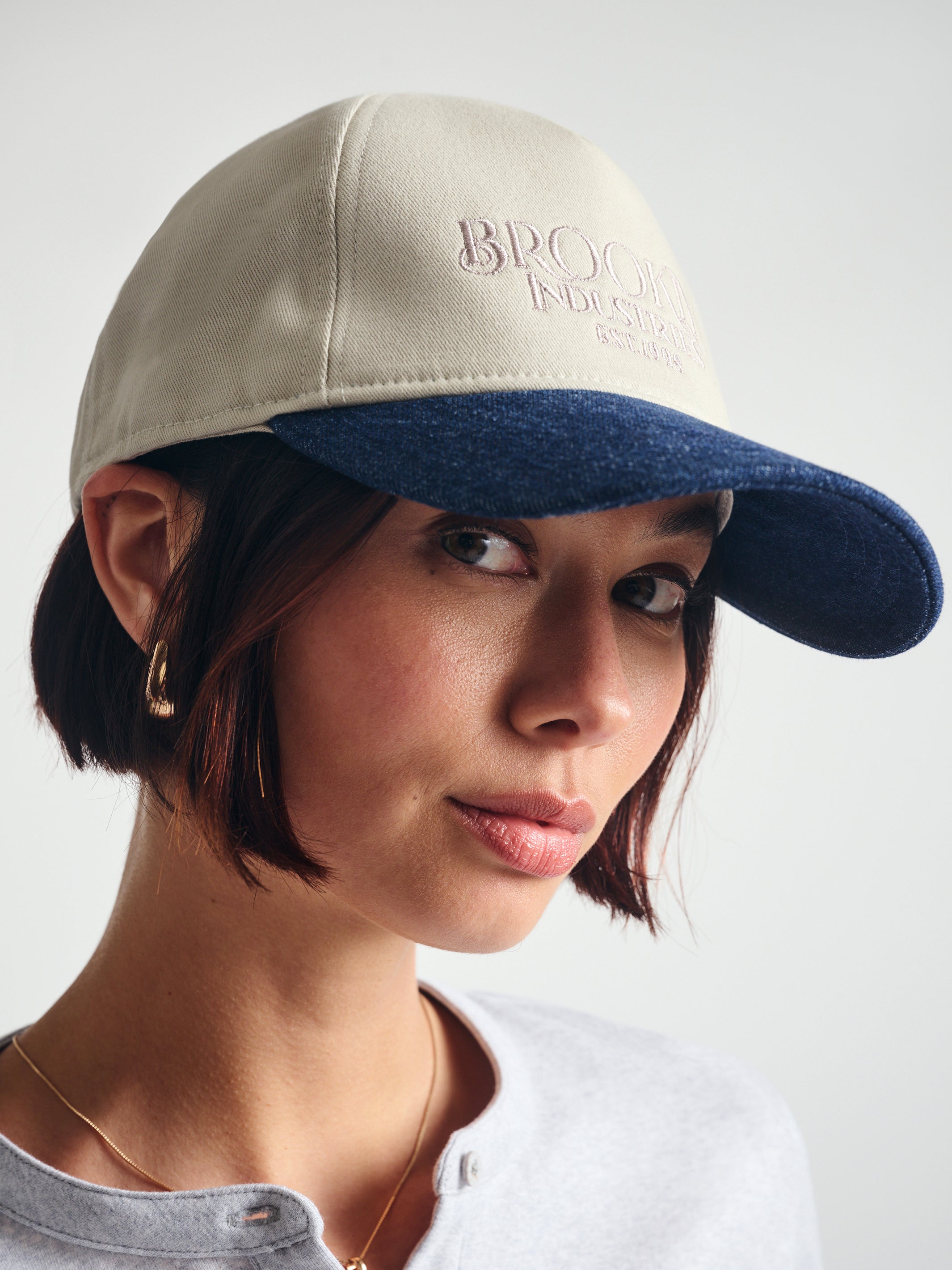 BKI Cap in Stone and Light Night - BROOKLYN INDUSTRIES