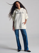 Women's Logo Hoodie In Antique White - BROOKLYN INDUSTRIES