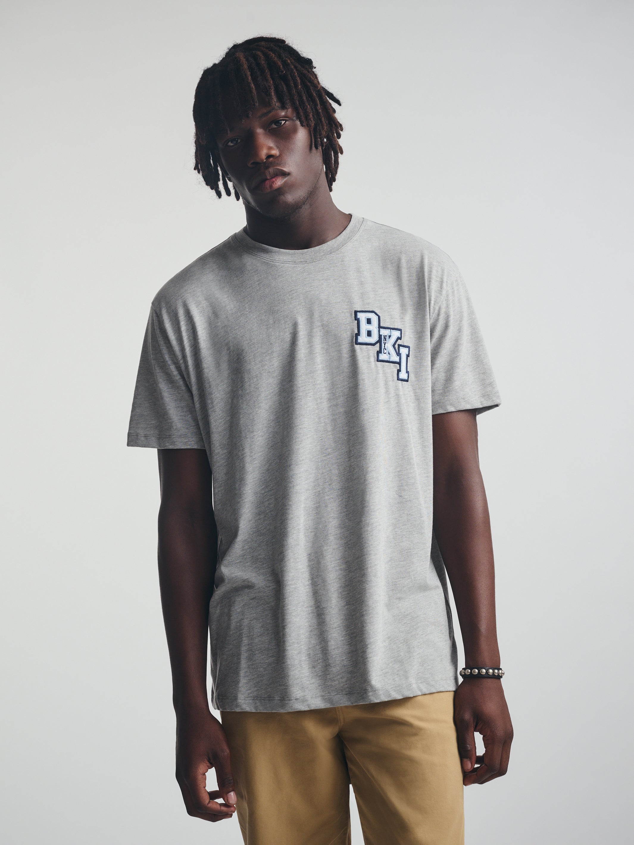 Men's Brooklyn T-Shirt in Mid Grey Melange