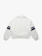 Women's Brooklyn Half Zip Varsity Sweatshirt in Antique White - BROOKLYN INDUSTRIES