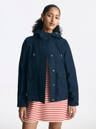 Women's Short Hooded Utility Jacket in Blue Berry - BROOKLYN INDUSTRIES