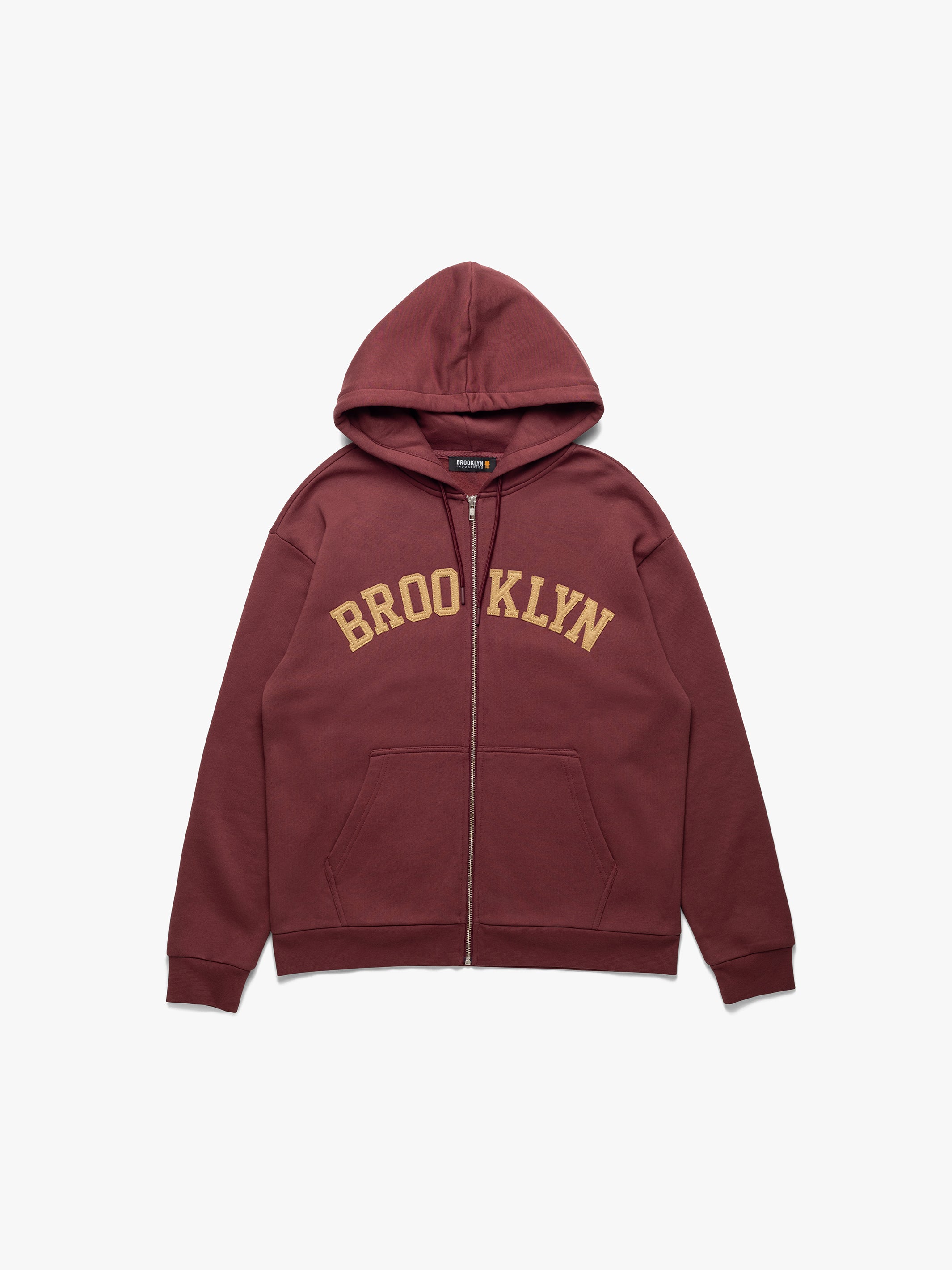 Men's Campus Zip Up Sweatshirt In Brick - BROOKLYN INDUSTRIES