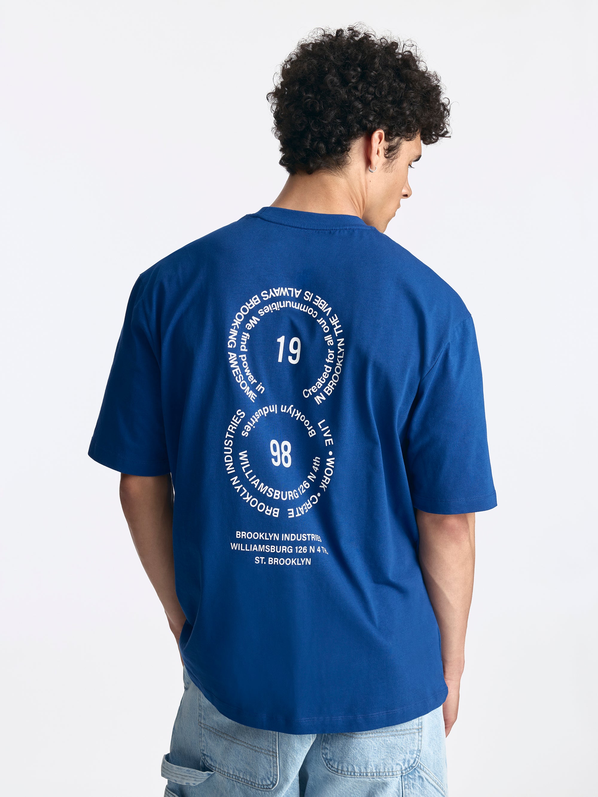 Men's Brooklyn Roots T-Shirt in Navy Peony - BROOKLYN INDUSTRIES