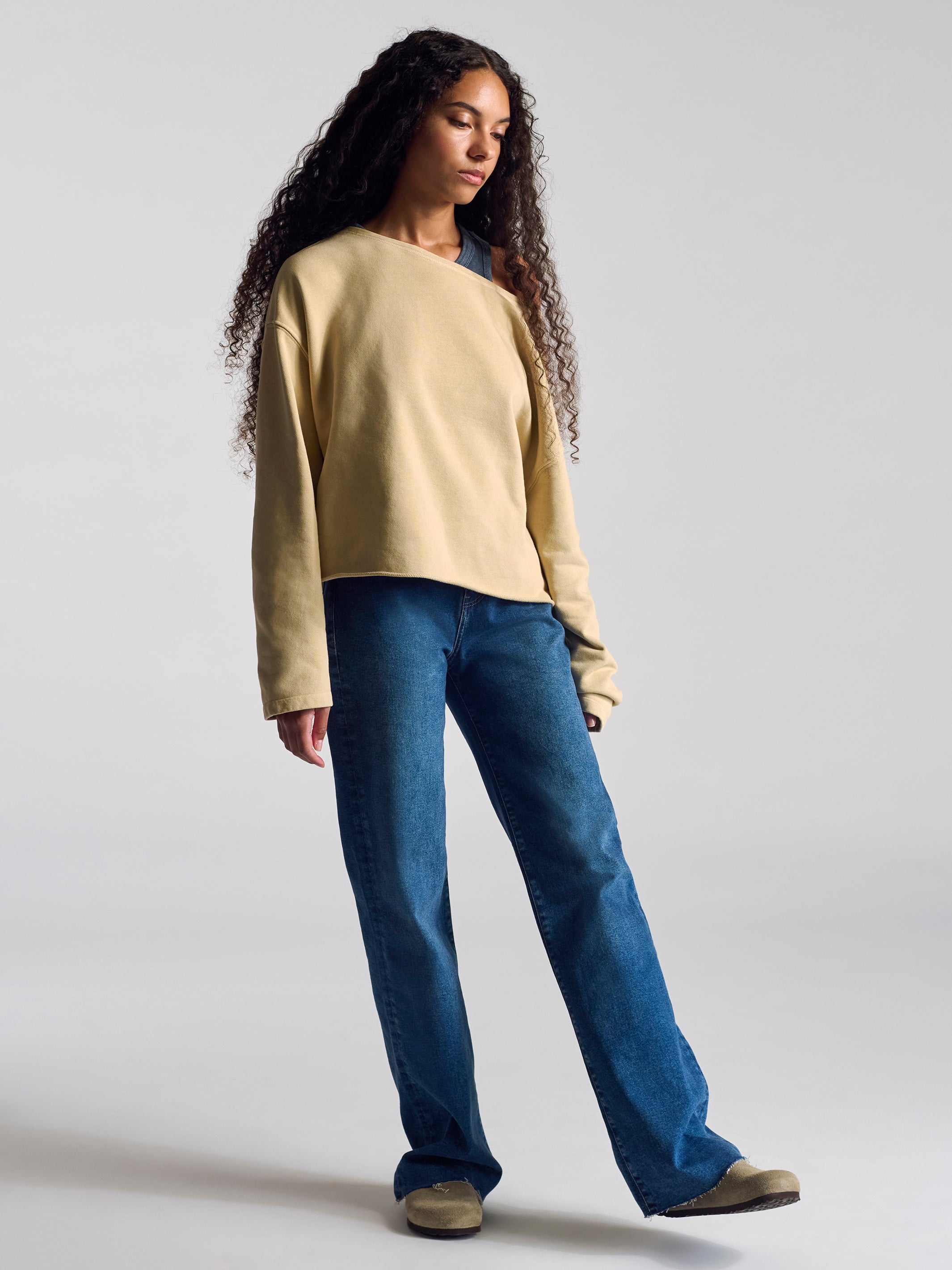 Women's Fulton Crew Neck Sweatshirt In Pure Cashmere - BROOKLYN INDUSTRIES