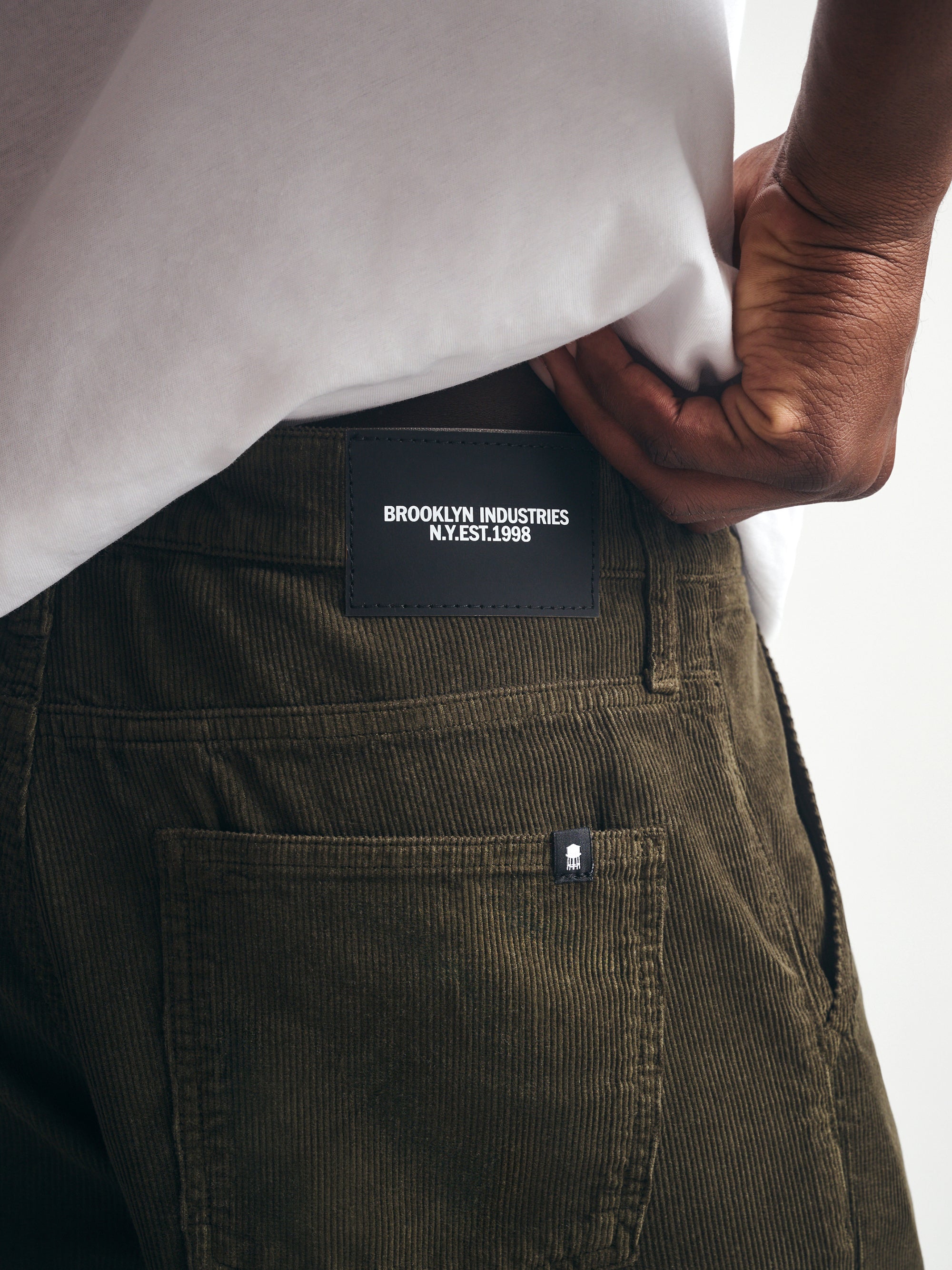 Men's Utility Pants In Dark Olive Cord - BROOKLYN INDUSTRIES