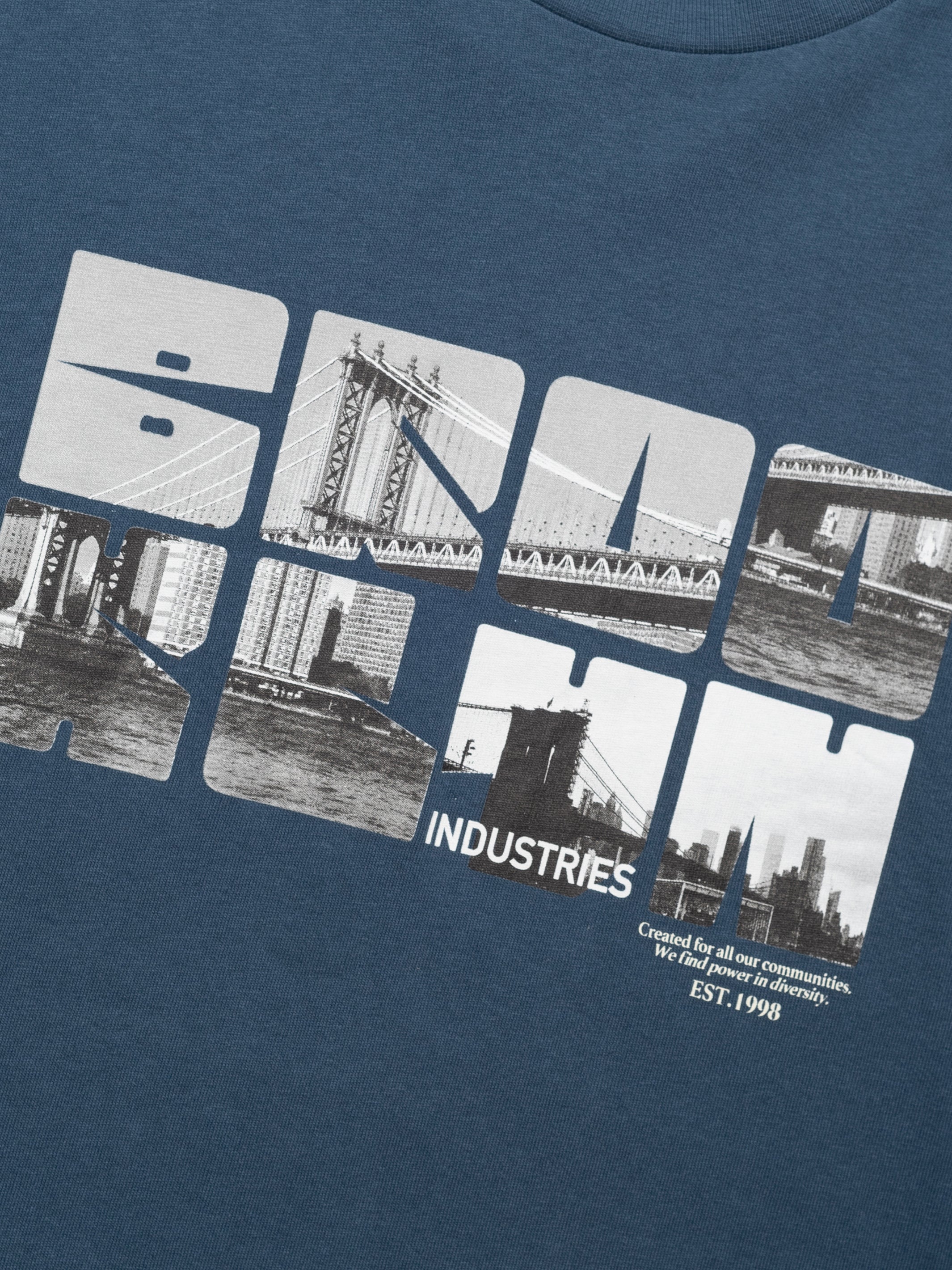 Men's City Printed T-Shirt In Dark Denim - BROOKLYN INDUSTRIES