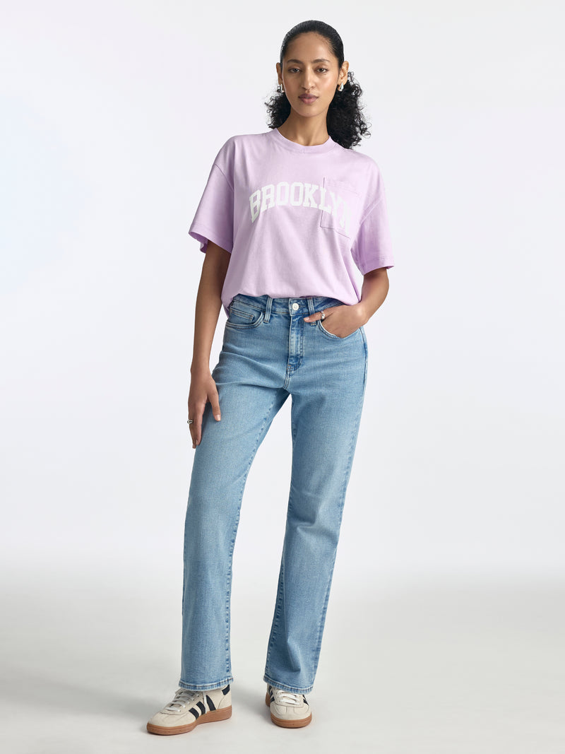 Maple High Rise Bootcut Jeans in Light Brushed Denim - BROOKLYN INDUSTRIES