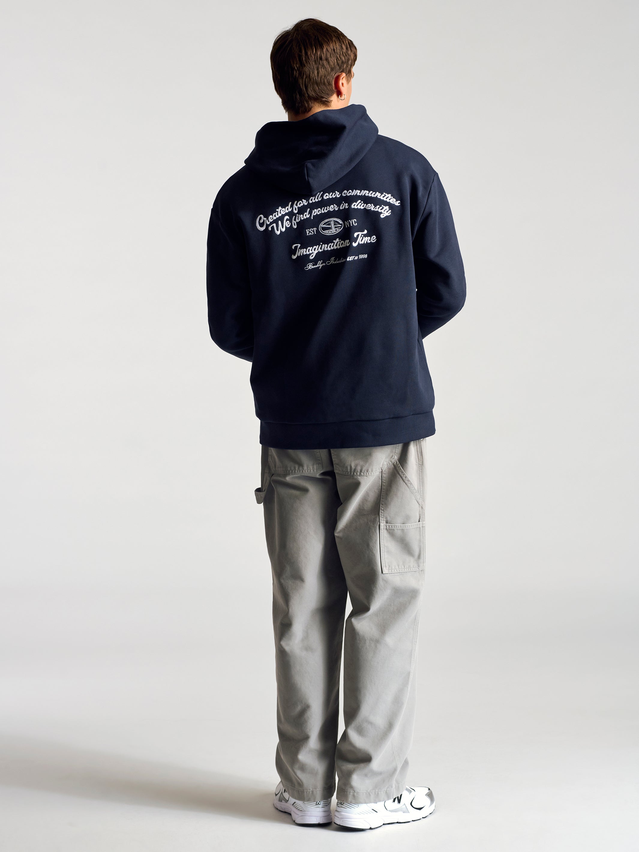 Men's BKI 1998 Hooded Sweatshirt In Total Eclipse - BROOKLYN INDUSTRIES