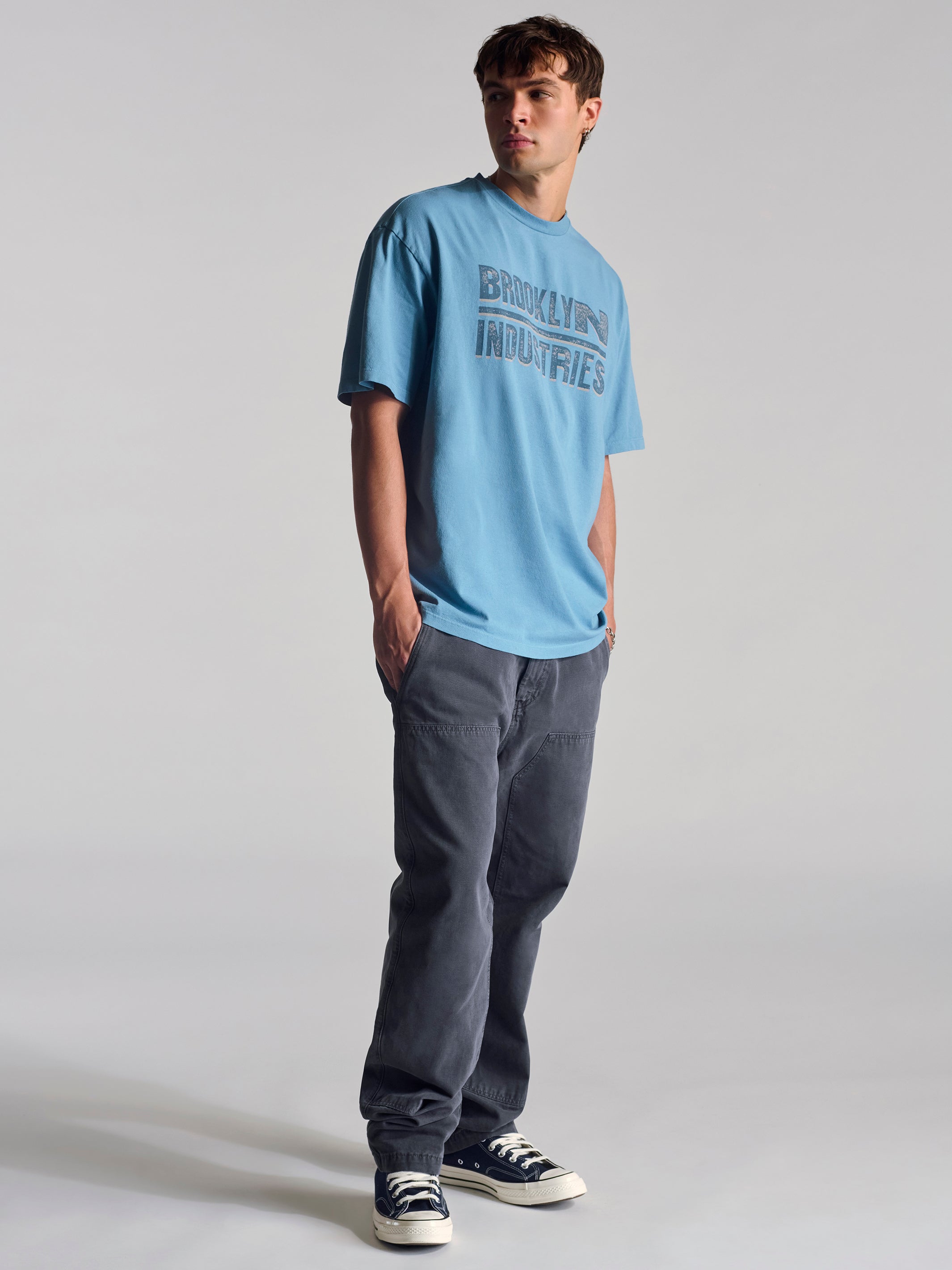 Men's Brooklyn Vintage T-Shirt In Blue Shadow - BROOKLYN INDUSTRIES