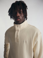 Men's Brooklyn Half Buttoned Sweatshirt in Turtledove - BROOKLYN INDUSTRIES