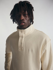 Men's Brooklyn Half Buttoned Sweatshirt in Turtledove - BROOKLYN INDUSTRIES