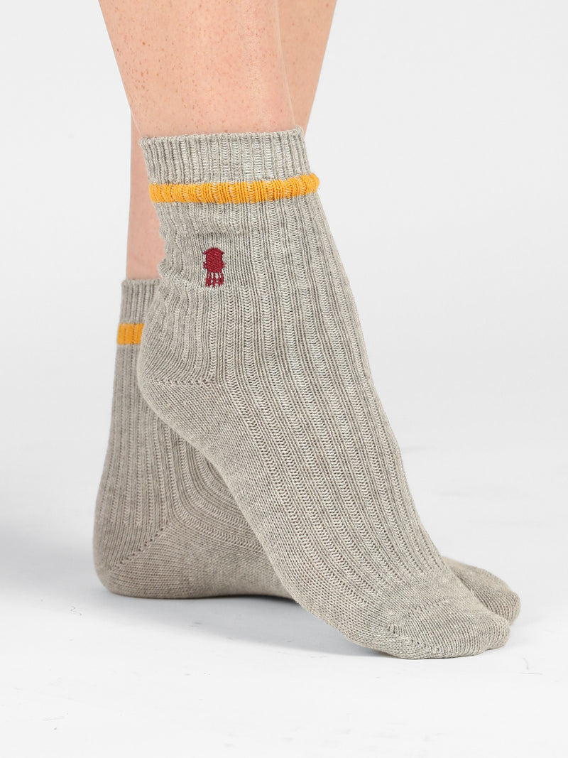 Women's Water Tower Logo Socks in Opal Gray - BROOKLYN INDUSTRIES