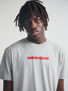 Men's Live Work Create T-Shirt in Mid Grey Melange