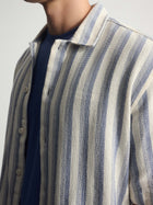 Men's Brooklyn Striped Short Sleeve Shirt In Turtledove - BROOKLYN INDUSTRIES