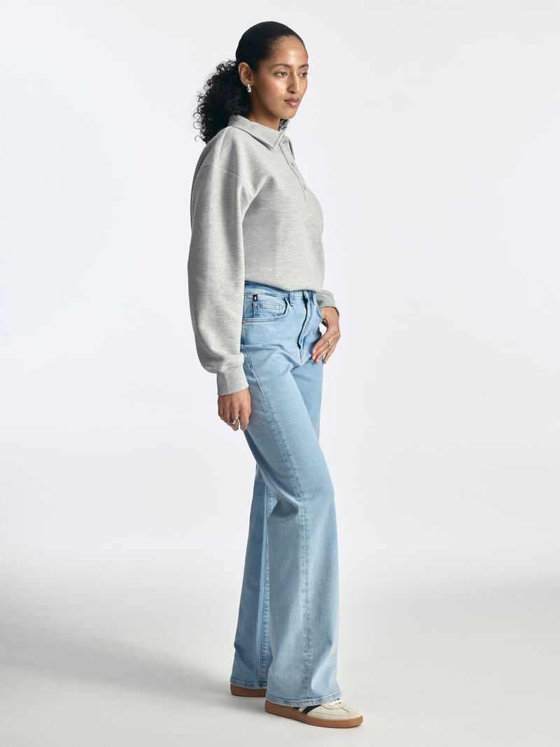 Park High Rise Wide Leg Jeans in Bleached Denim - BROOKLYN INDUSTRIES