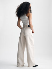 Women's Morgan Wide Leg Jeans in Light Cream Colored Denim - BROOKLYN INDUSTRIES