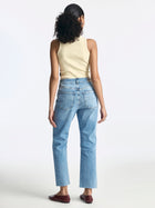 Meadow High Rise Boyfriend Jeans in Mid Ripped Denim - BROOKLYN INDUSTRIES