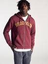 Men's Campus Zip Up Sweatshirt In Brick - BROOKLYN INDUSTRIES