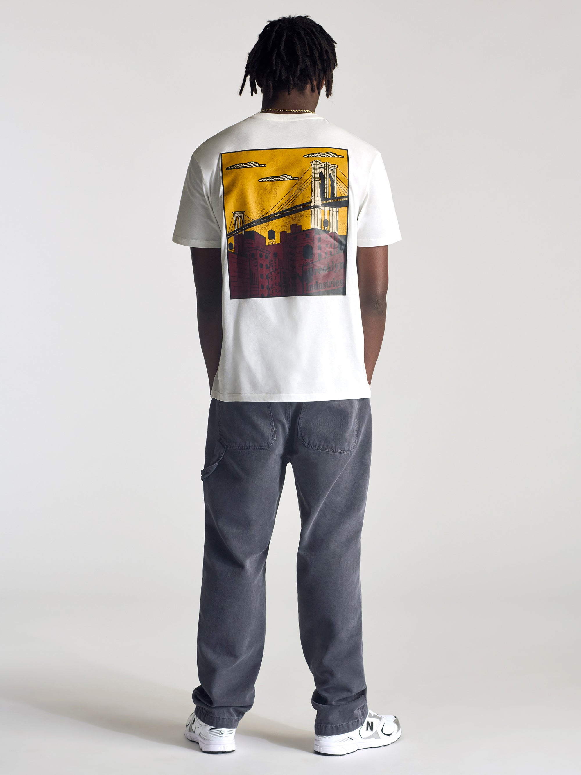 Men's City Printed T-Shirt In Antique White - BROOKLYN INDUSTRIES