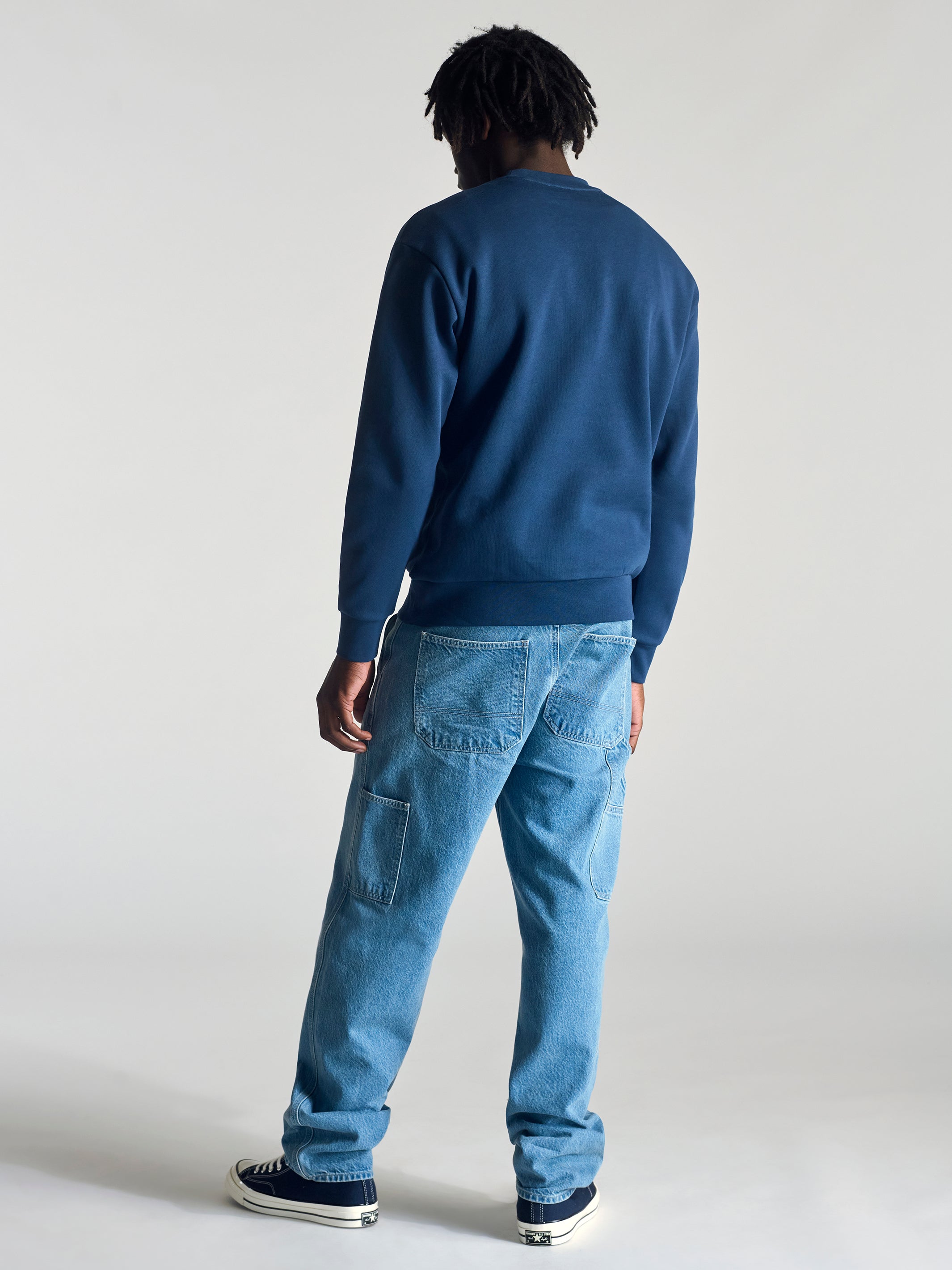 Men's Central Loose Carpenter Pants in Light Blue Denim - BROOKLYN INDUSTRIES