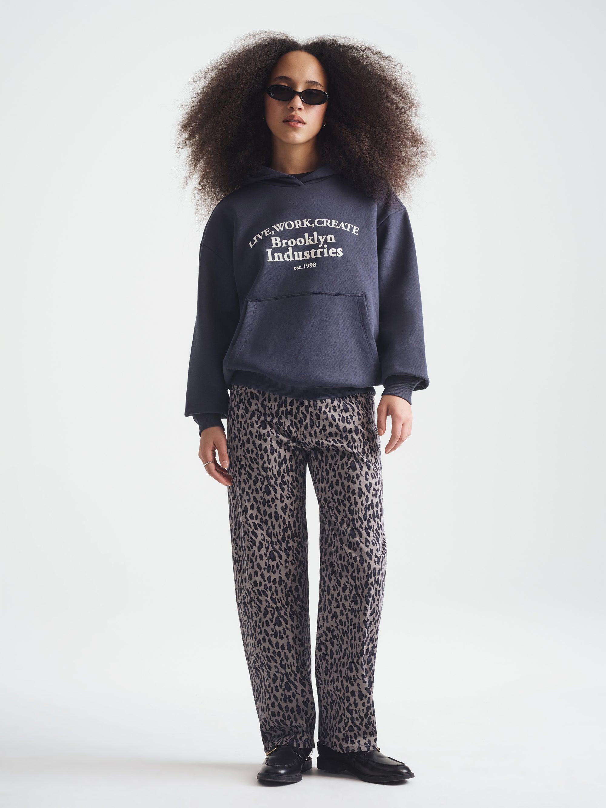 Women's Brooklyn 1988 Hoodie in Blueberry - BROOKLYN INDUSTRIES