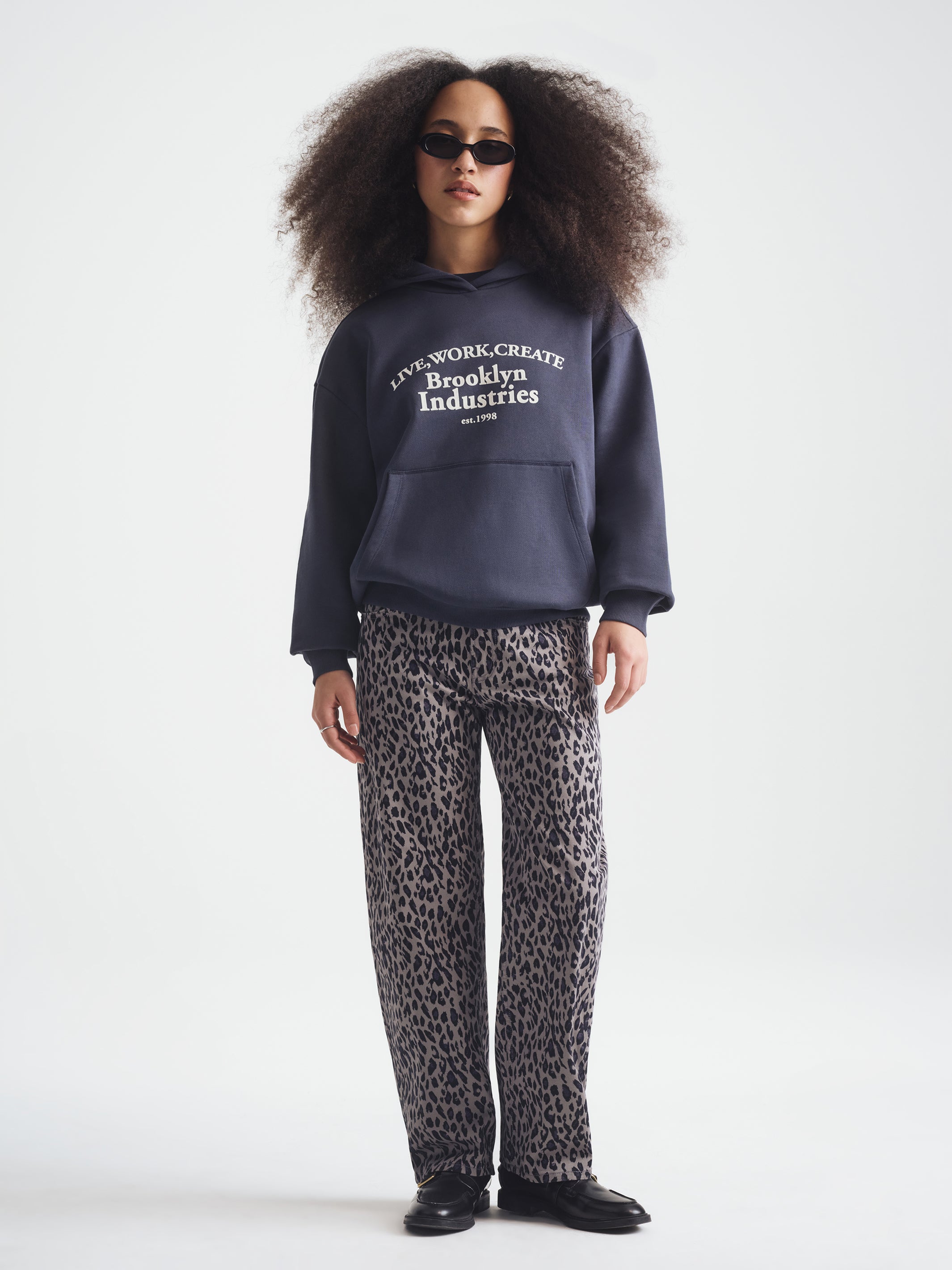 Women's Brooklyn 1988 Hoodie in Blueberry - BROOKLYN INDUSTRIES