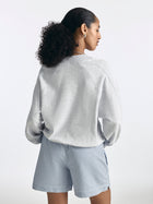 Women's Logo V-Neck Varsity Sweatshirt in Grey Melange - BROOKLYN INDUSTRIES