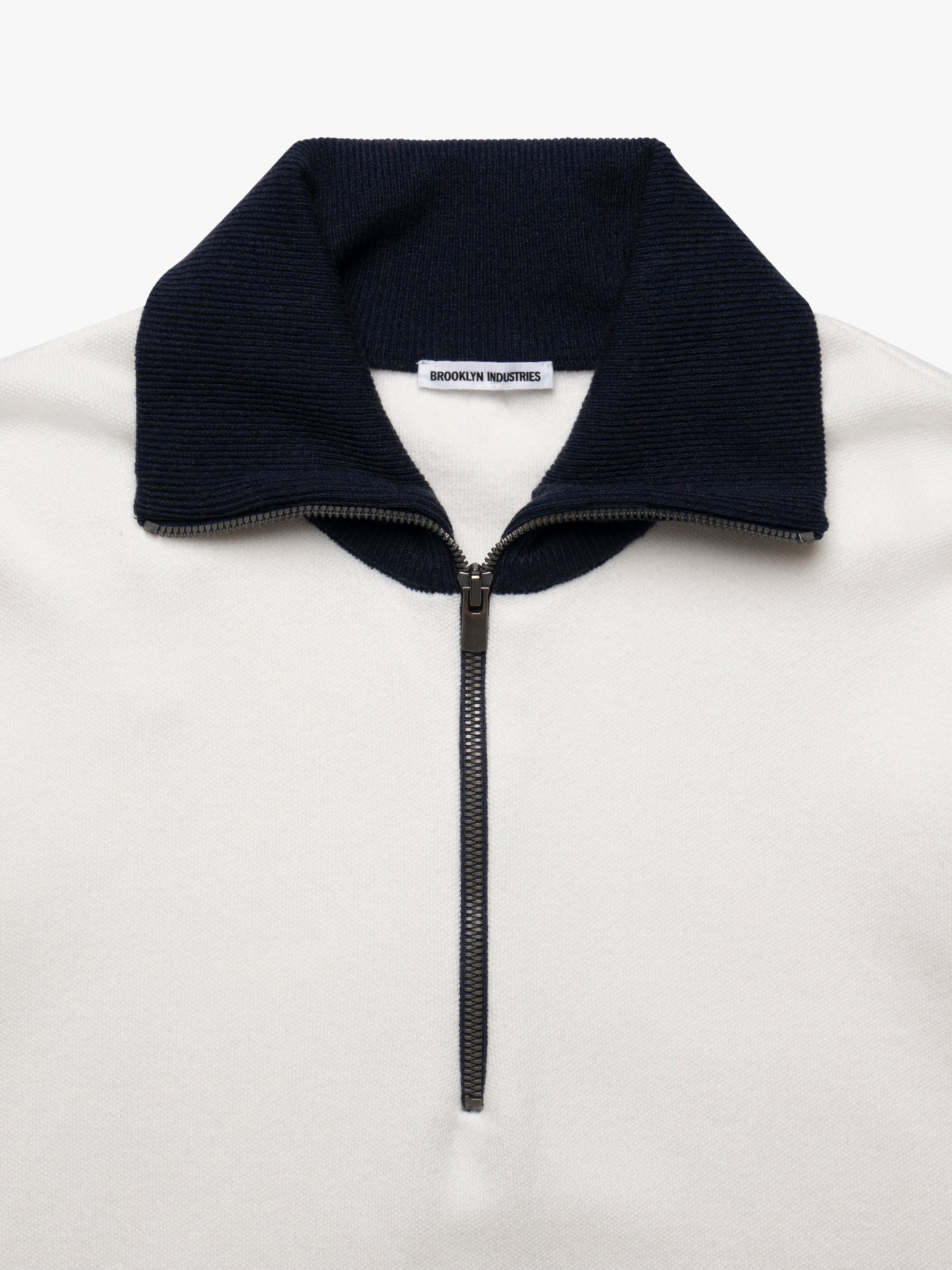 Women's Half Zip Sweater in Antique White - BROOKLYN INDUSTRIES