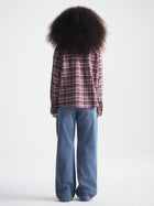 Women's Long Sleeve Plaid Shirt in Bordeaux Check - BROOKLYN INDUSTRIES