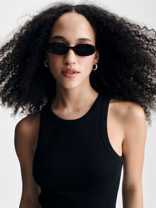 Women's Ribbed Tank Mini Dress in Black - BROOKLYN INDUSTRIES