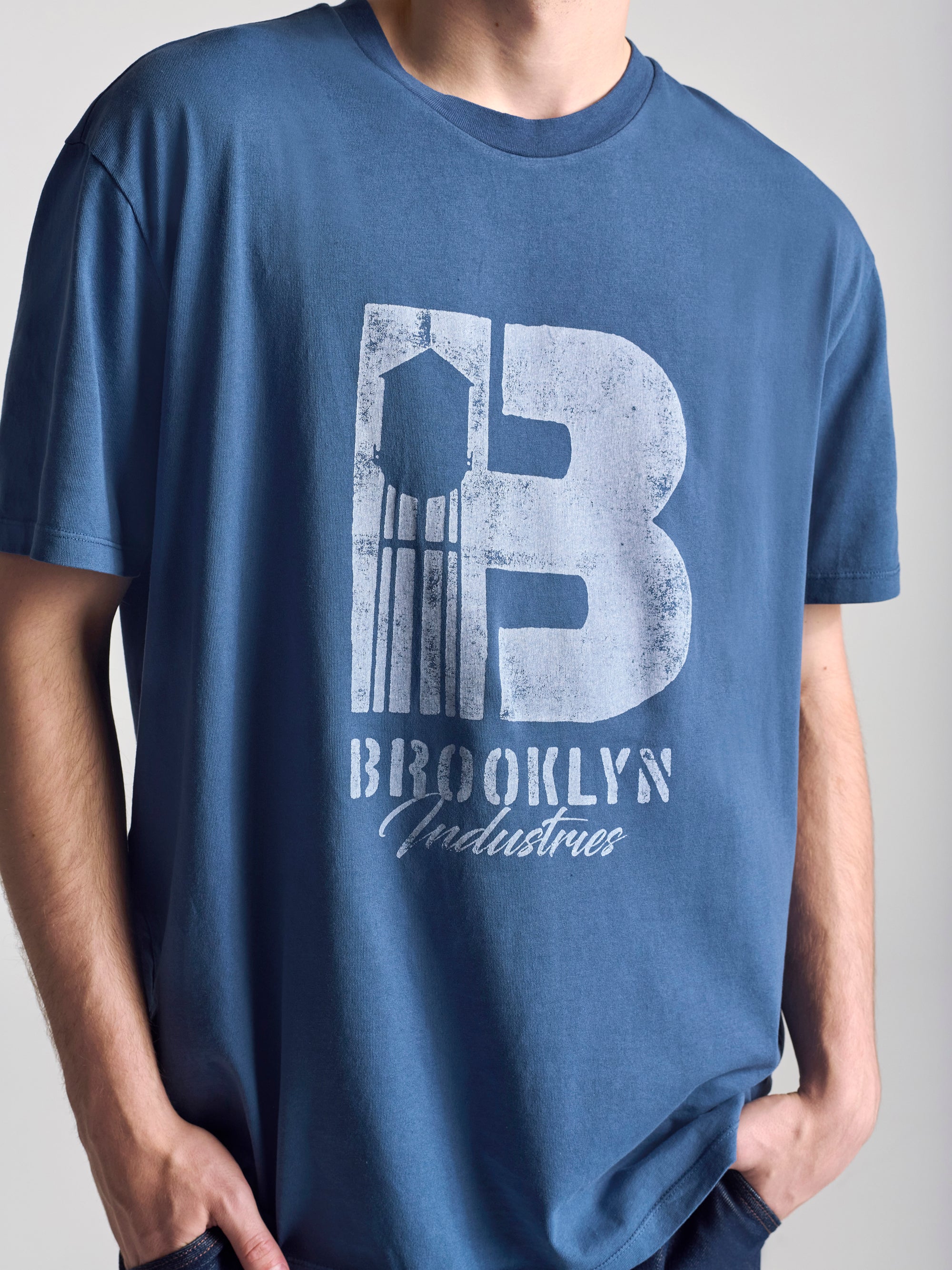 Men's Brooklyn Vintage T-Shirt In Dark Denim - BROOKLYN INDUSTRIES