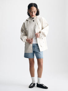 Women's Hooded Utility Jacket in Silver Birch - BROOKLYN INDUSTRIES