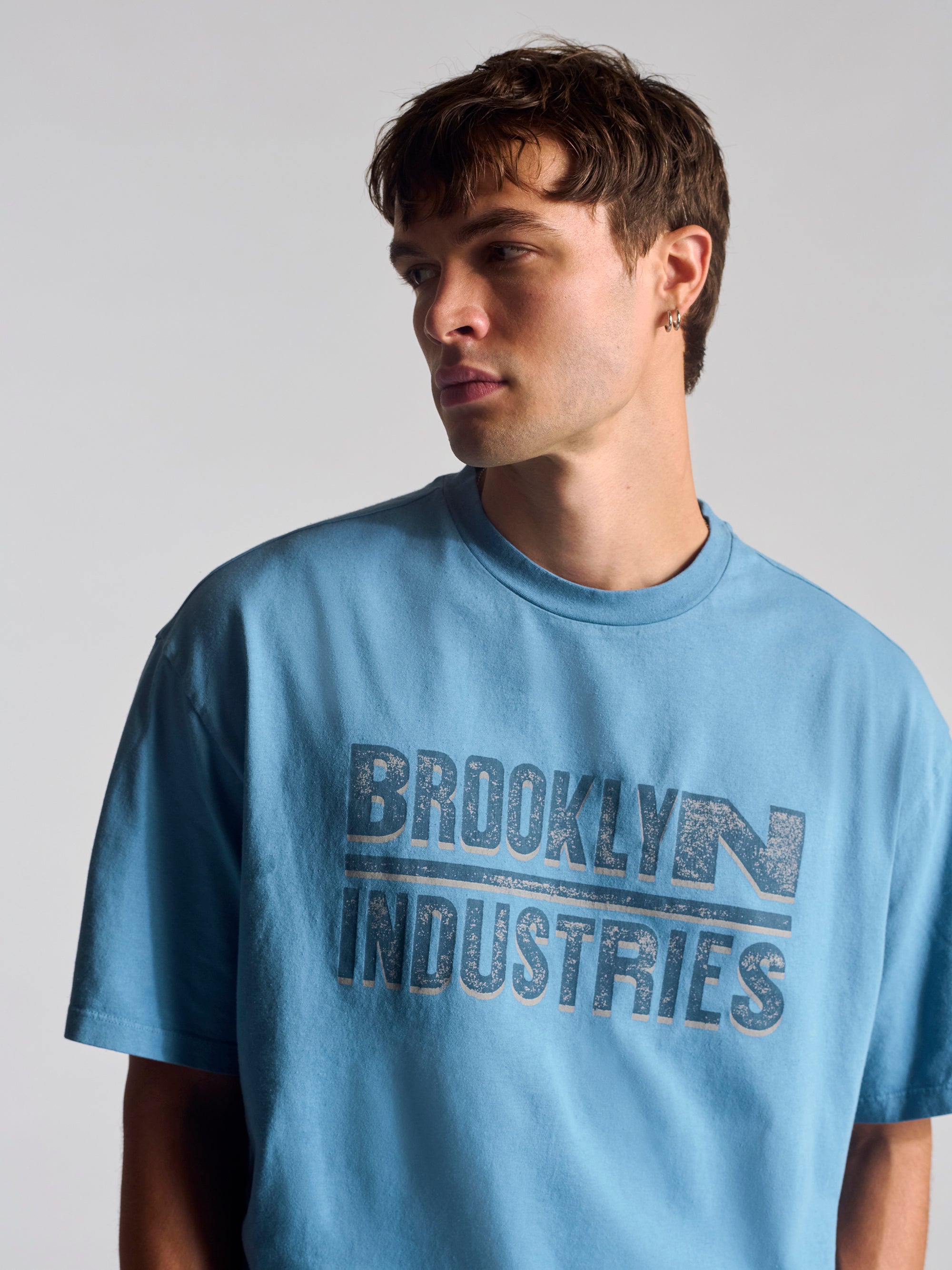 Men's Brooklyn Vintage T-Shirt In Blue Shadow - BROOKLYN INDUSTRIES