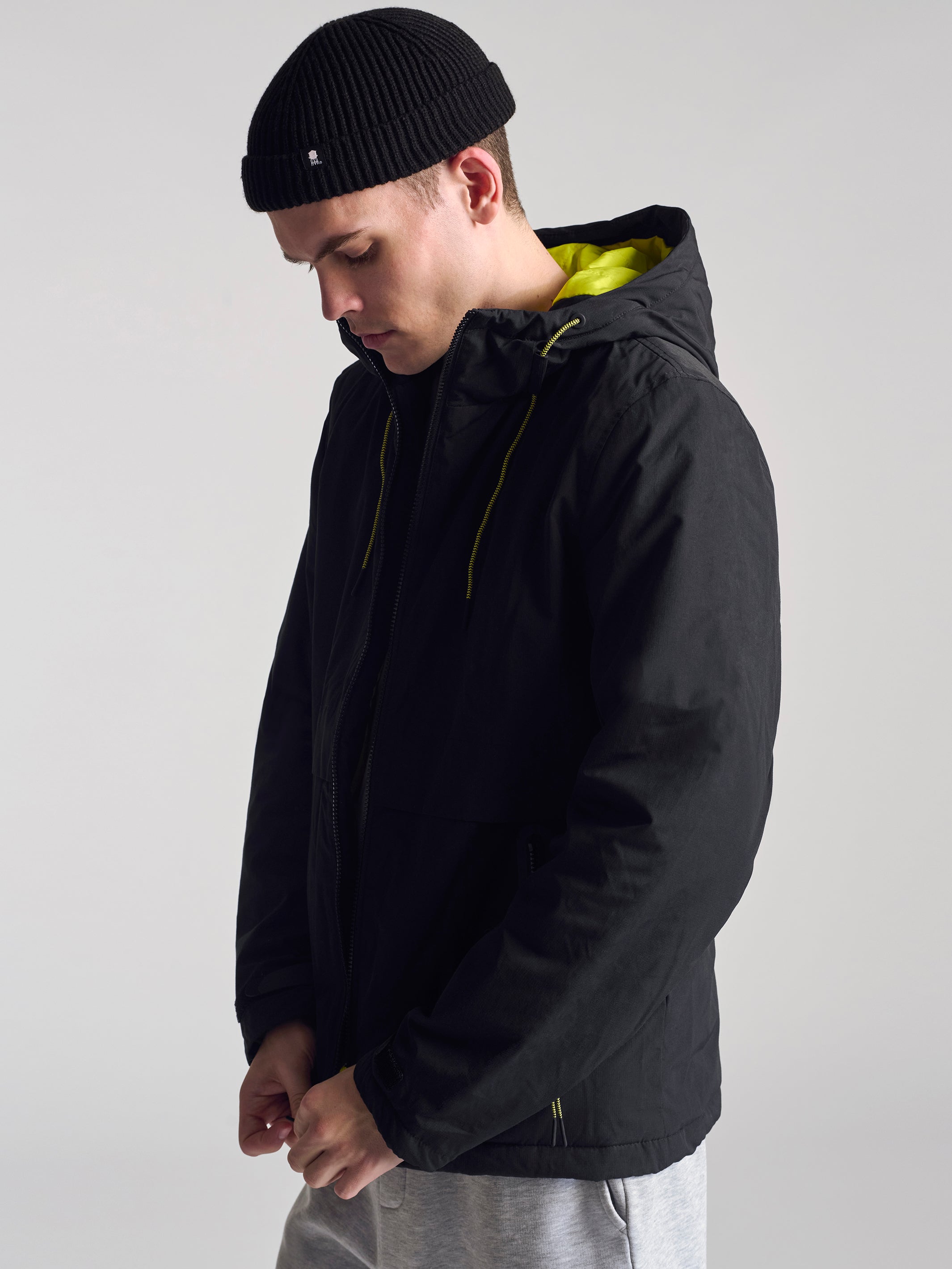 Men's Hooded Jacket In Black - BROOKLYN INDUSTRIES