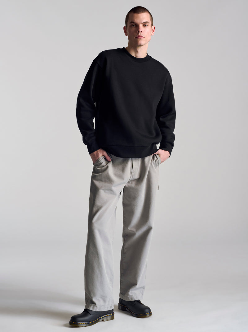 Men's Hoyt Crew Neck Sweatshirt In Black - BROOKLYN INDUSTRIES