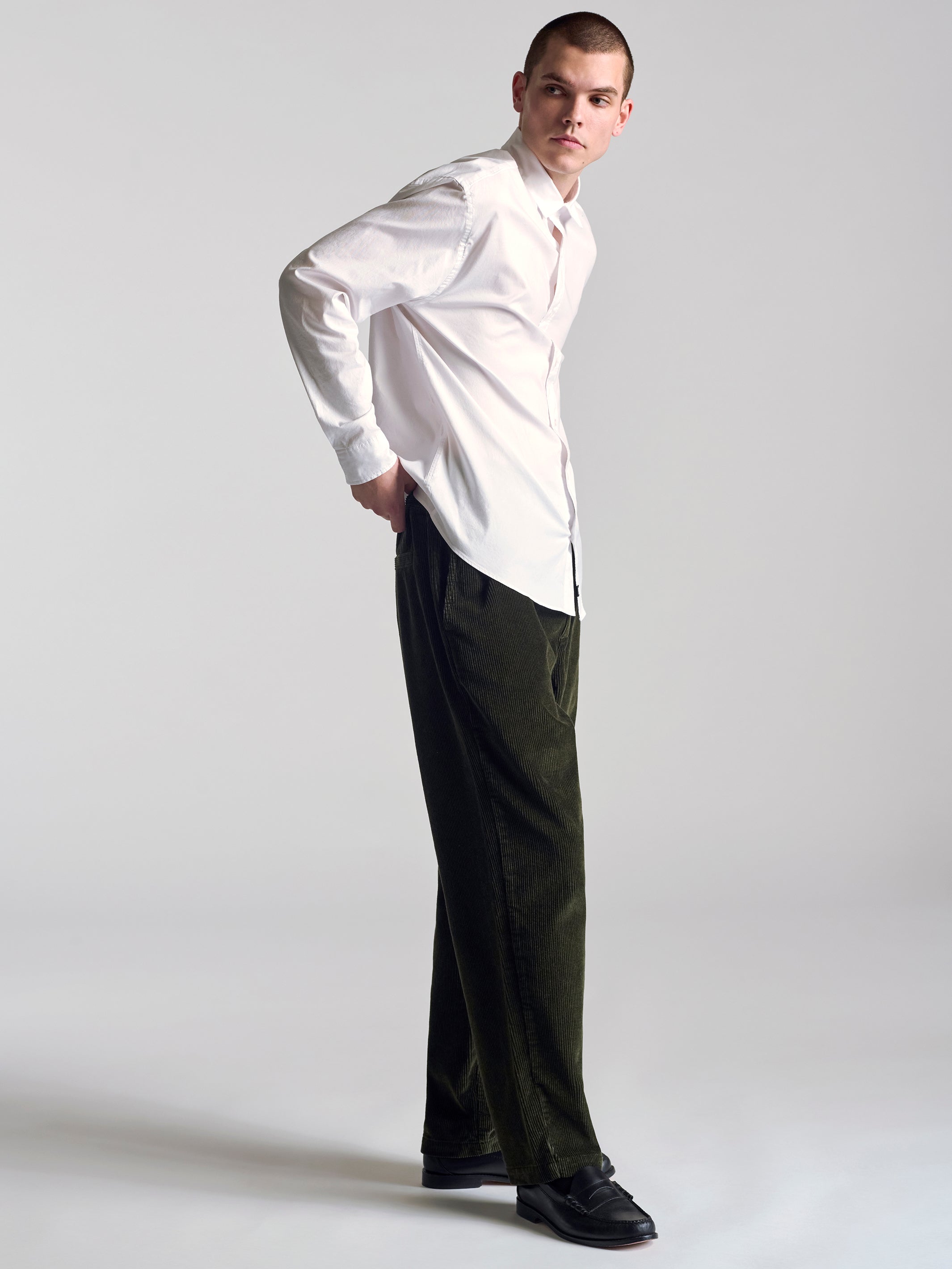 Men's Long Sleeve Shirt In White - BROOKLYN INDUSTRIES