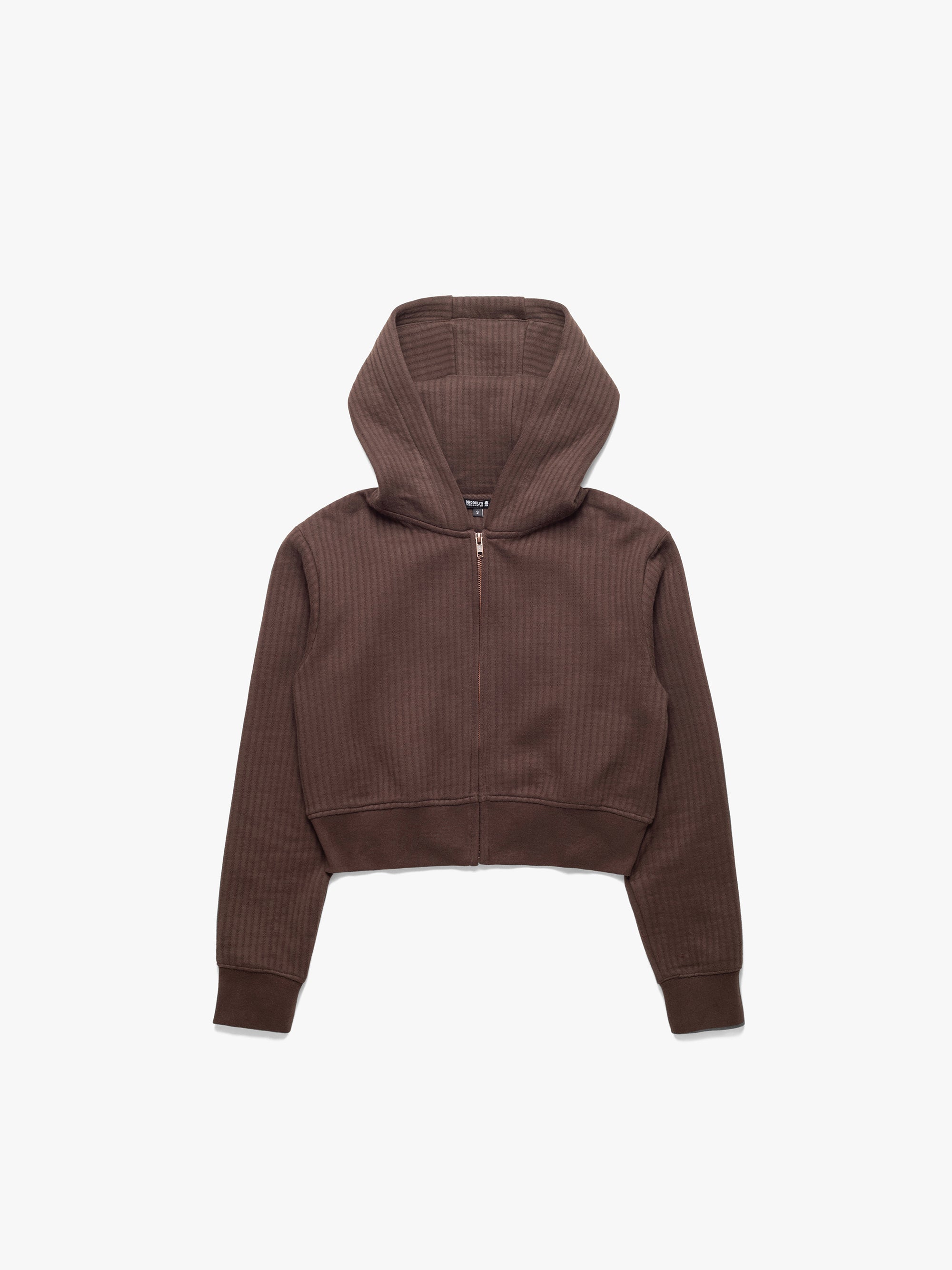 Women's Zip Up Sweatshirt In Coffee Bean - BROOKLYN INDUSTRIES