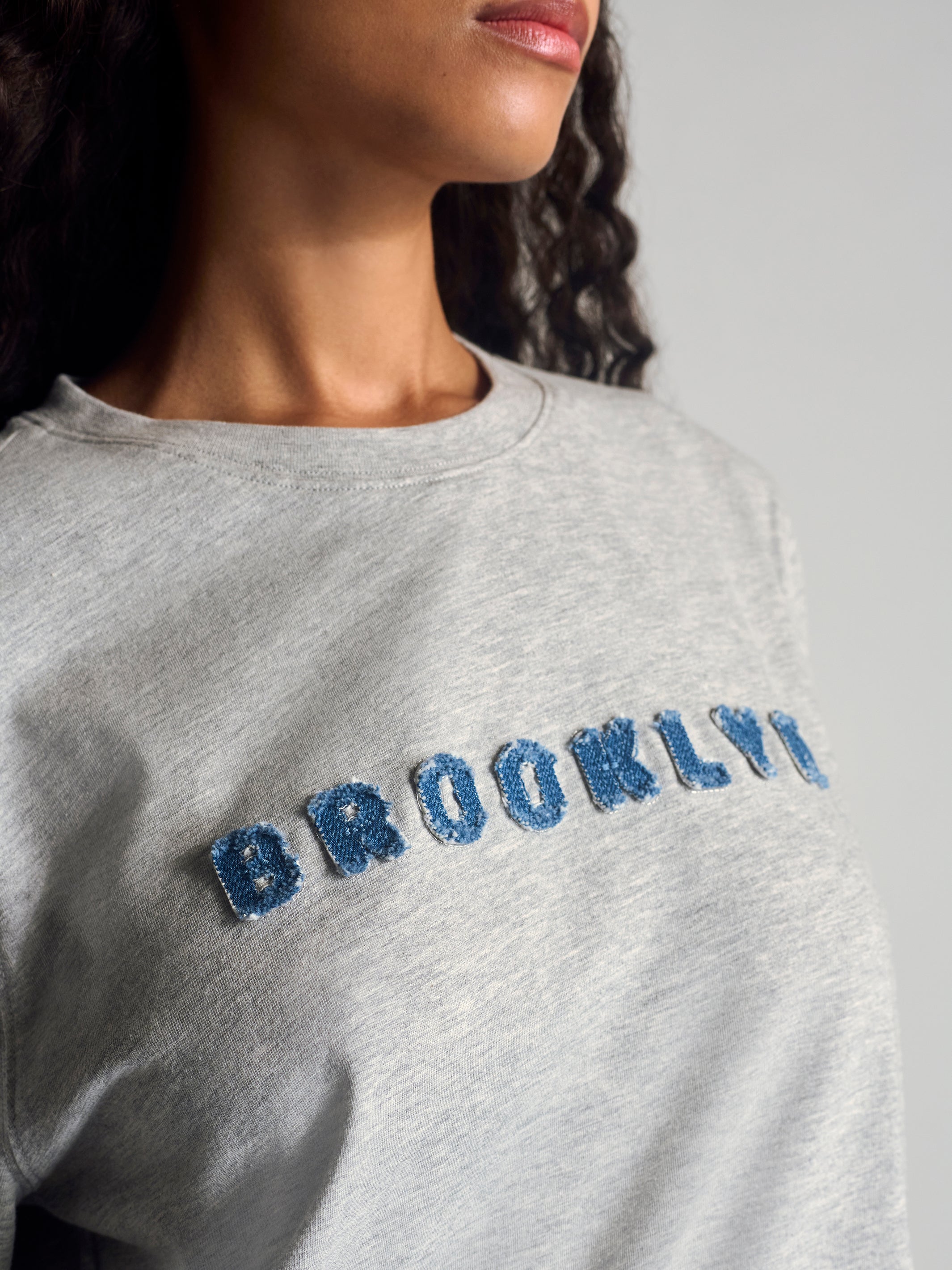 Women's Brooklyn T-Shirt In Grey Melange - BROOKLYN INDUSTRIES