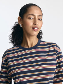 Women's Striped T-Shirt in Polar Night - BROOKLYN INDUSTRIES