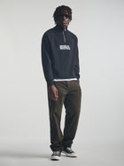 Men's Brooklyn Half Zip Sweatshirt In Black - BROOKLYN INDUSTRIES