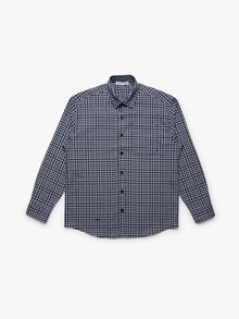 Men's Brooklyn Long Sleeve Plaid Shirt in Navy Check - BROOKLYN INDUSTRIES