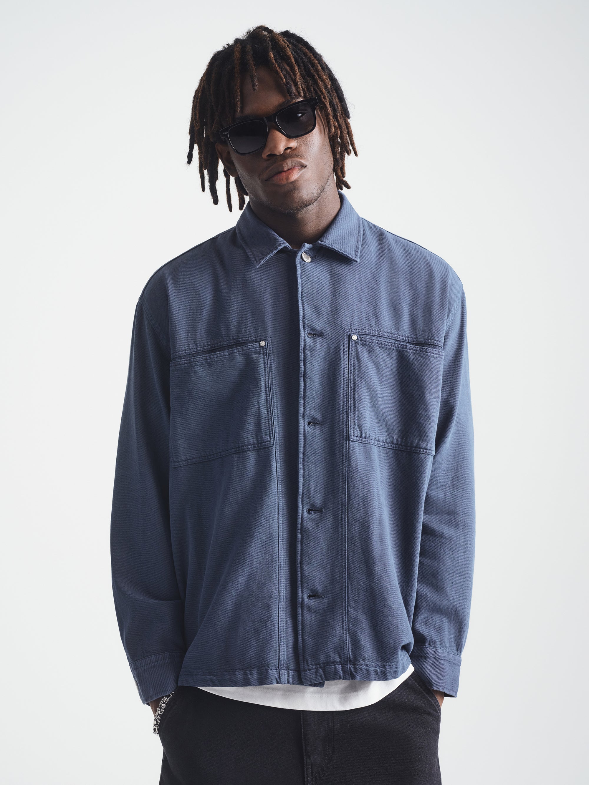 Men's Shacket in Blueberry - BROOKLYN INDUSTRIES