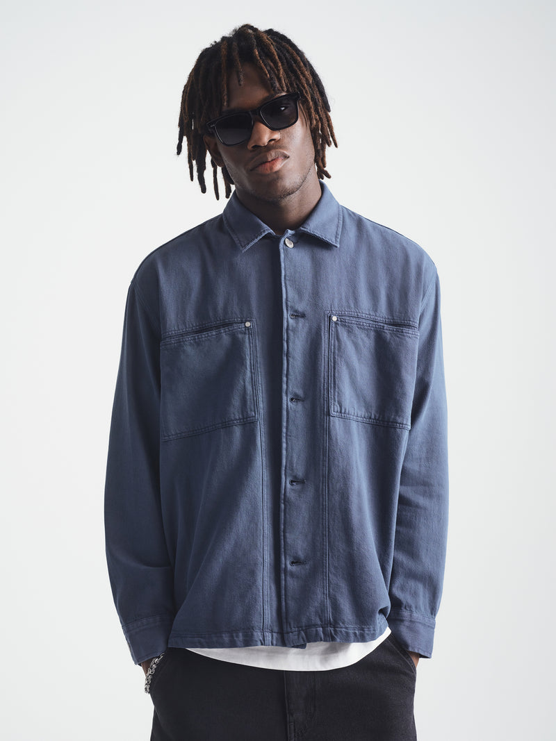 Men's Shacket in Blueberry - BROOKLYN INDUSTRIES