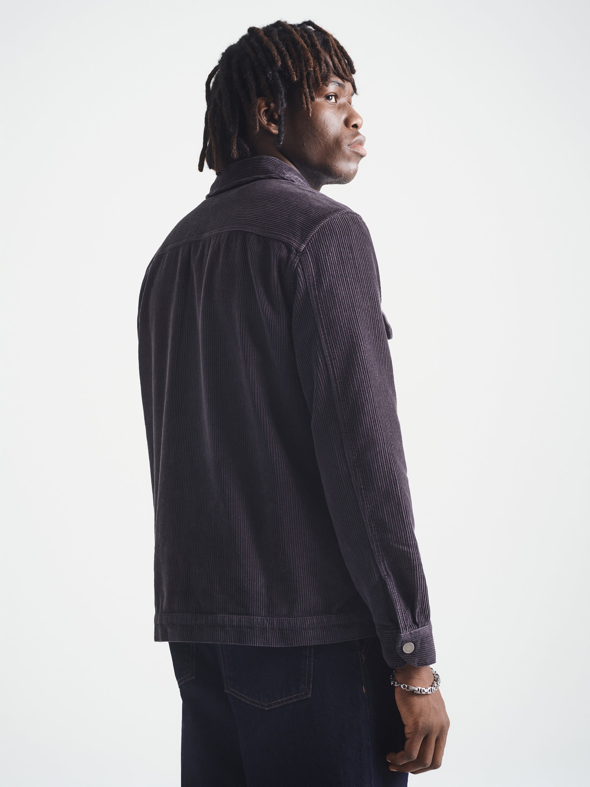 Men's Corduroy Overshirt in Phantom