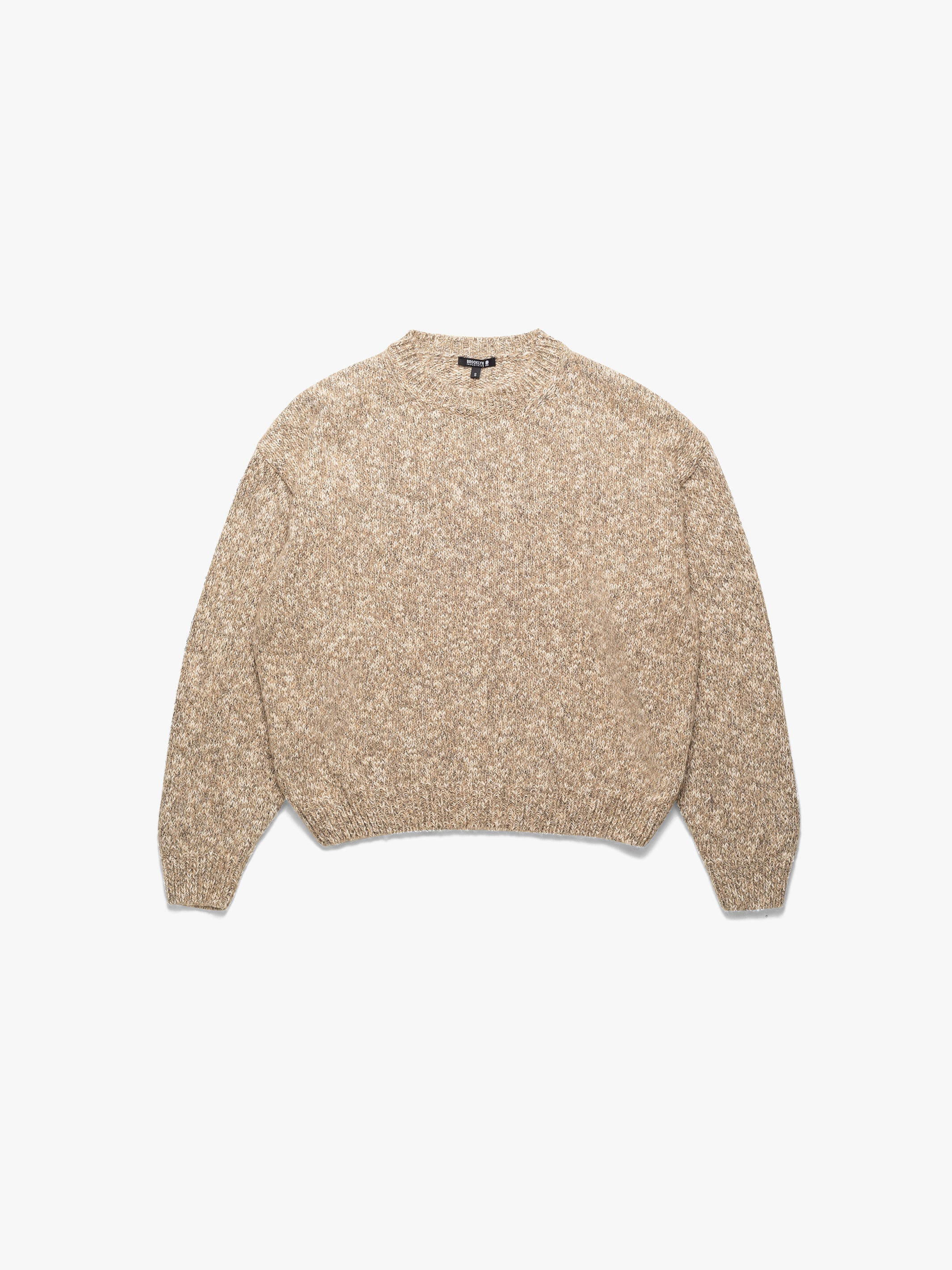 Women's Crew Neck Sweater In Oatmeal Melange | Brooklyn Industries
