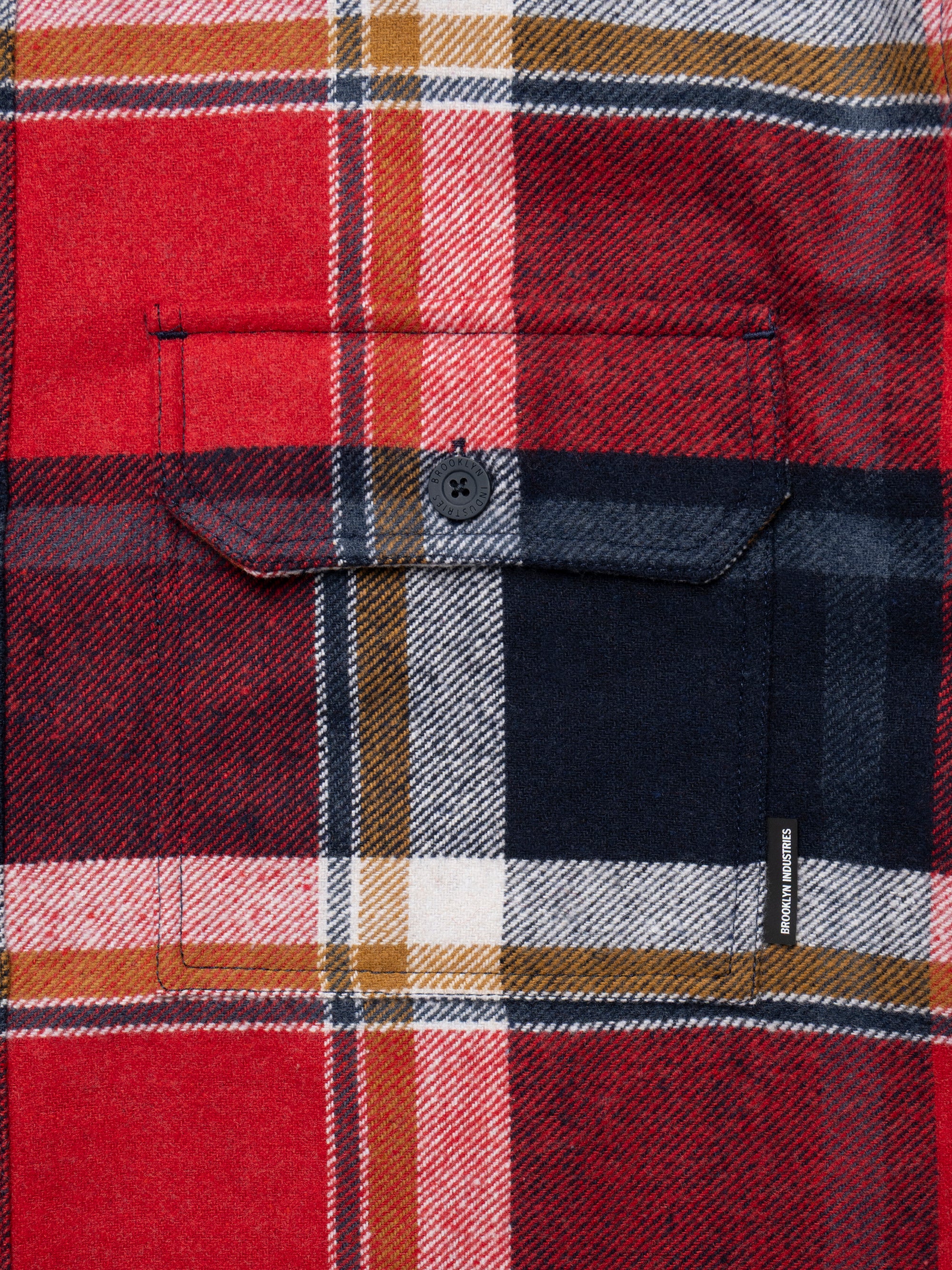 Men's Plaid Overshirt in Red Check - BROOKLYN INDUSTRIES