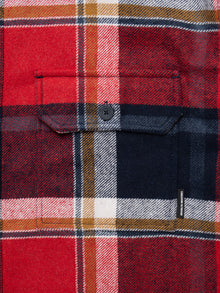 Men's Plaid Overshirt in Red Check - BROOKLYN INDUSTRIES