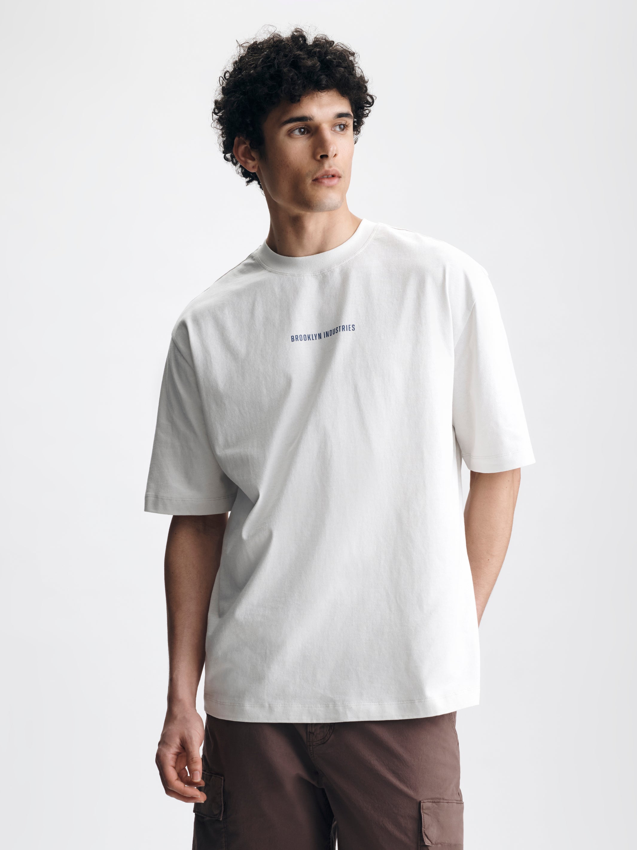 Men's Water Tower T-Shirt in White Onyx - BROOKLYN INDUSTRIES