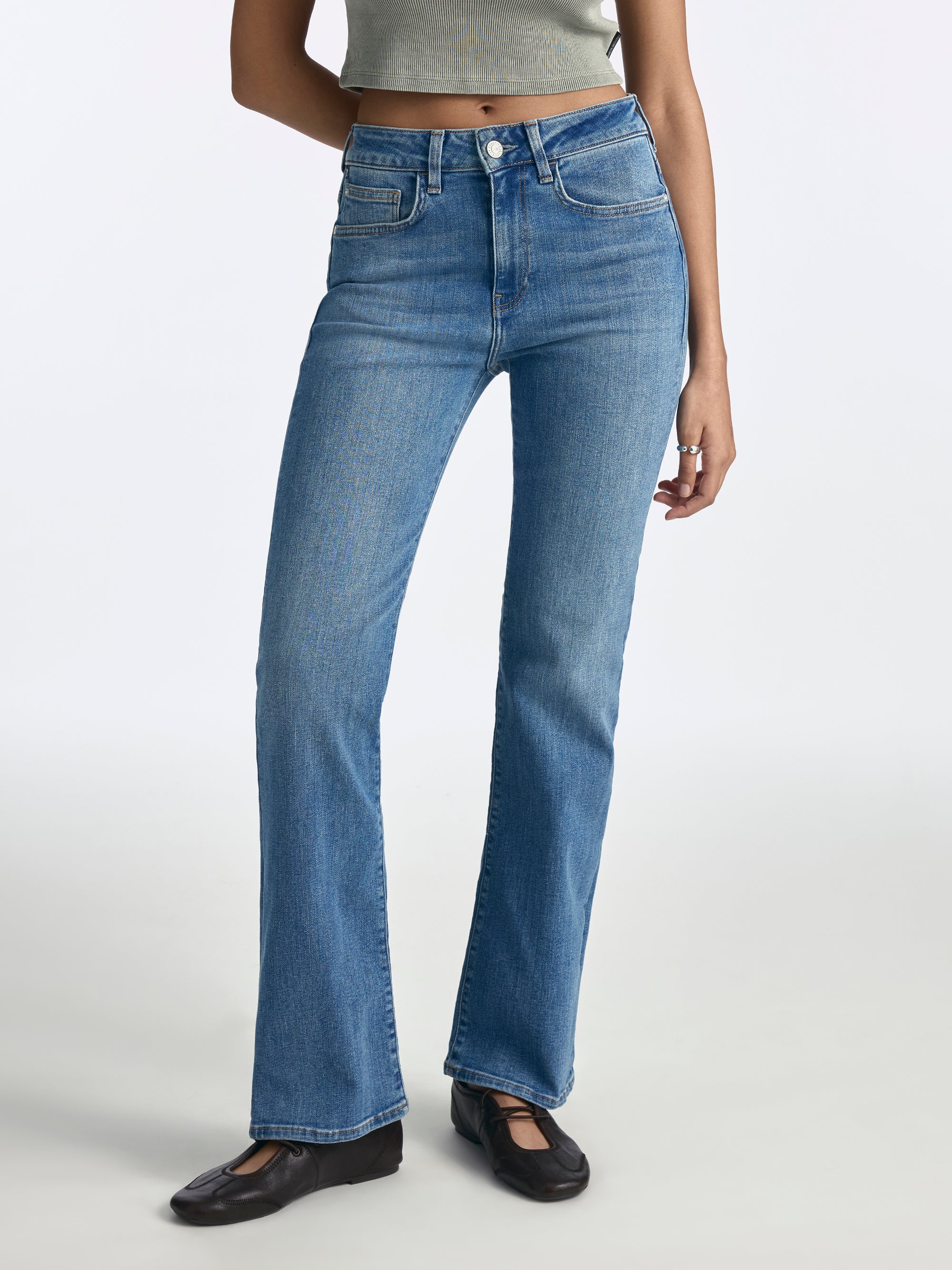 Metro Flare Jeans in Mid Denim - BROOKLYN INDUSTRIES