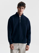 Men's Pique Half Zip Sweatshirt in Black Iris - BROOKLYN INDUSTRIES